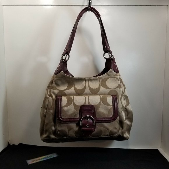 COACH Campbell Signature HOBO W/ Matching Accordion Zip Wallet - Picture 1 of 7